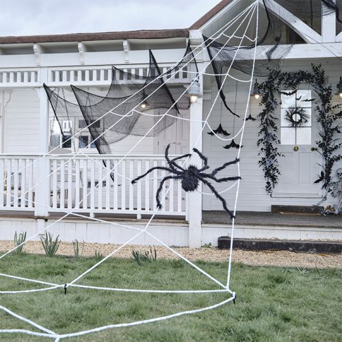 Extra große weiße Fright Night Spinnennetz-Dekoration Ginger Ray
