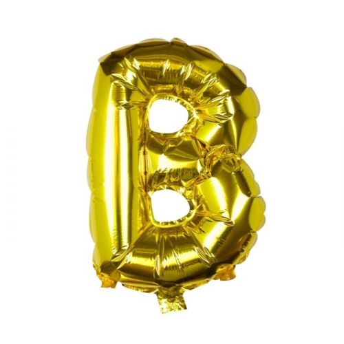 Folienballon Buchstabe und Zahl Gold 40cm