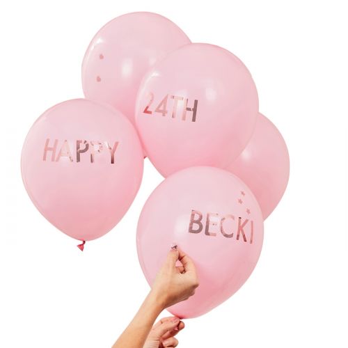 Ballons rosa und Buchstabenaufkleber Mix It Up (5pcs) Ginger Ray