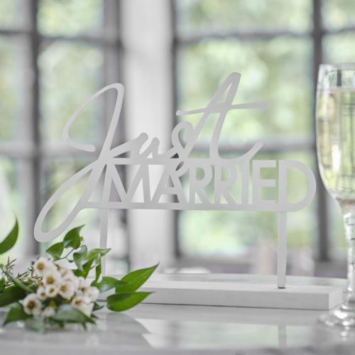 Teller Just Married weiß Contemporary Wedding Ginger Ray