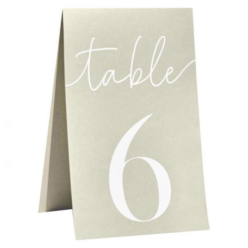 Tischnummern 1-12 Salbei Hochzeit Ginger Ray