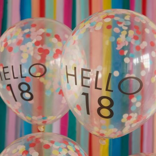 Konfetti-Ballons Hello 18 Mix it Up Brights Ginger Ray