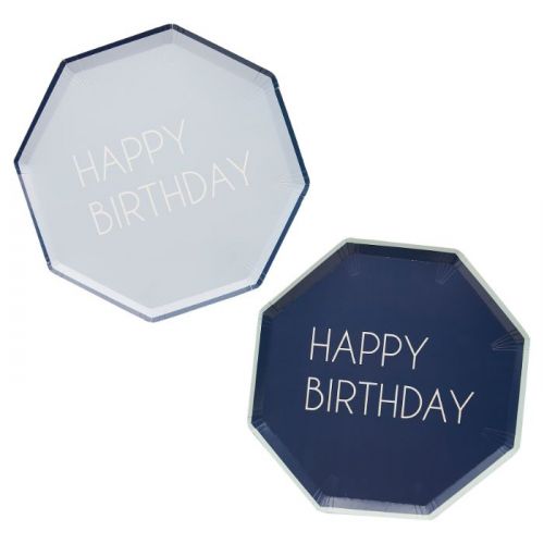 Teller Happy Birthday Eco Blue Mix it Up Blue Ginger Ray