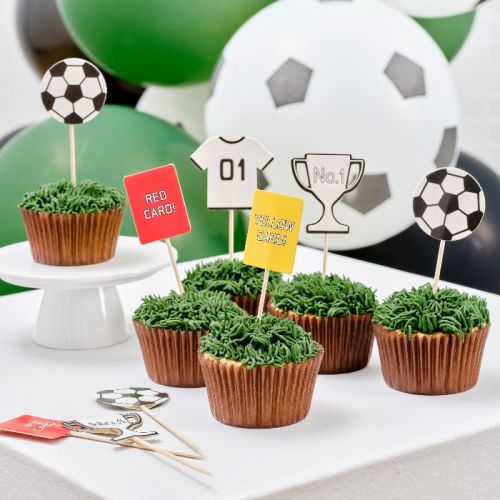 Fußball-Cupcake-Stäbchen (12 Stück) Ginger Ray