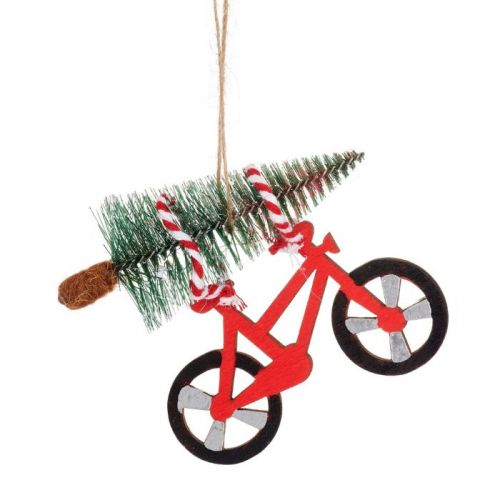 Weihnachtsaufhänger Holzfahrrad mit Weihnachtsbaum