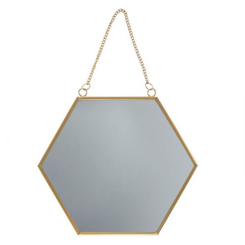 Goldener sechseckiger Spiegel (27 cm) Sass & Belle