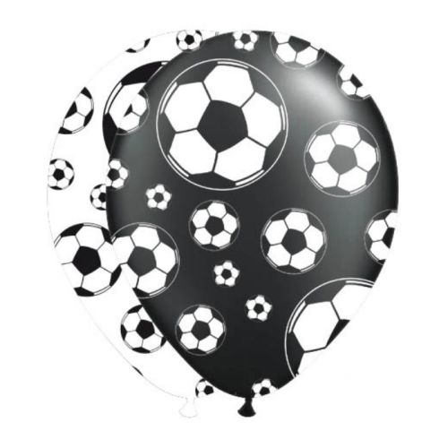 Ballons Fußball schwarz und weiß (8 Stück)