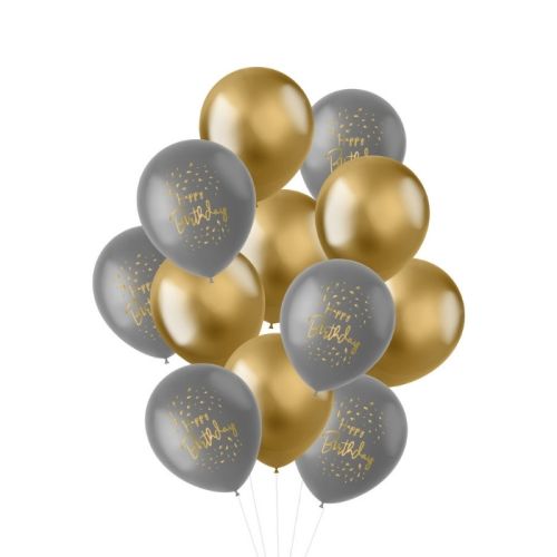 Luftballons Mix Happy Birthday goldene Morgenröte (12pcs)