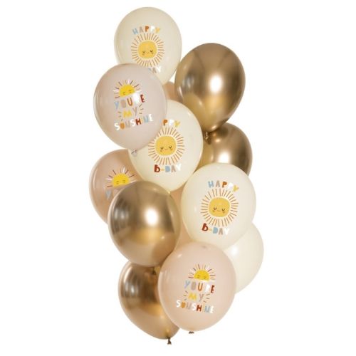 Luftballons Mix Happy Birthday Sonnenschein (12 Stk.)