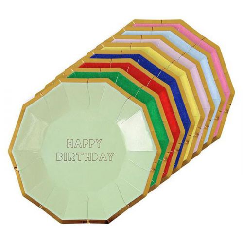 Kuchenteller Happy Birthday Multi-Color (8 Stück) Meri Meri