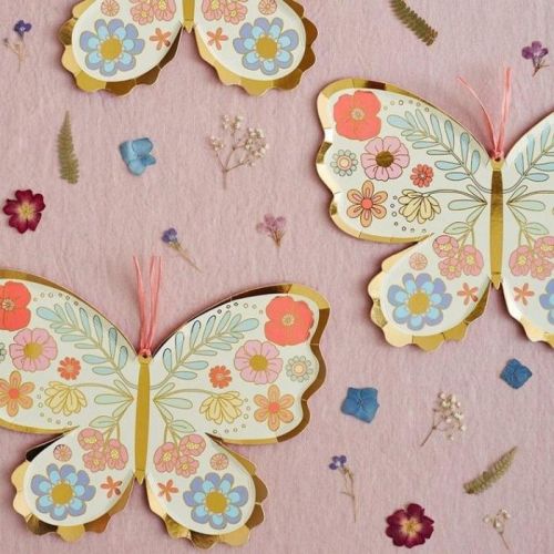 Teller Floraler Schmetterling (8 Stück) Meri Meri