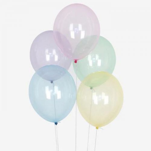 Ballons mix transparent pastell (10 Stück)