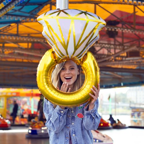 Folienballon Ring gold/pastell 95cm