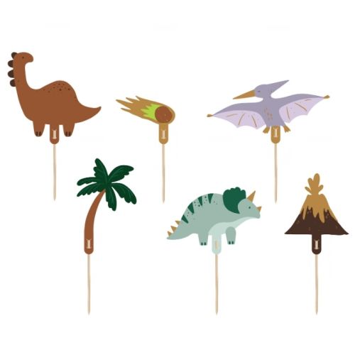 Cupcake prikkers Dinosaurs (6st)