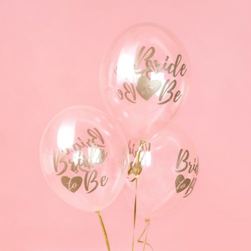 Transparente Ballons Bride To Be gold (6 Stk.)
