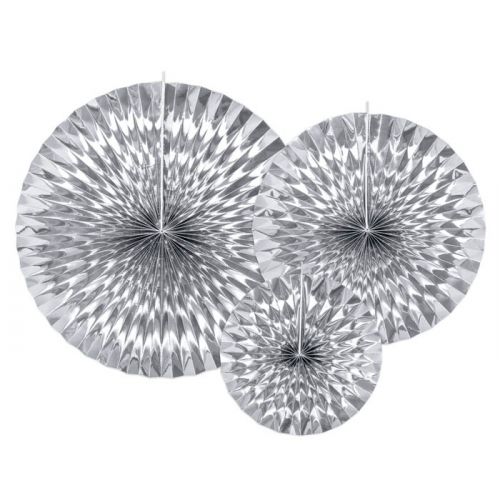Paper fans zilver (3st)