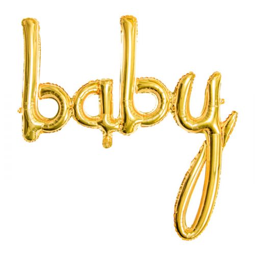 Folieballon script Baby goud (73cm)
