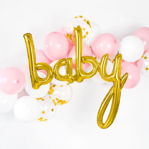 Folienballon Schrift Baby gold (73cm)