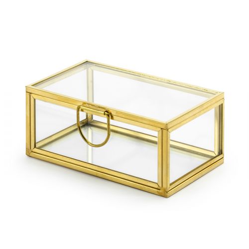 Glas Aufbewahrungsbox gold (9 x 5,5 x 4cm)