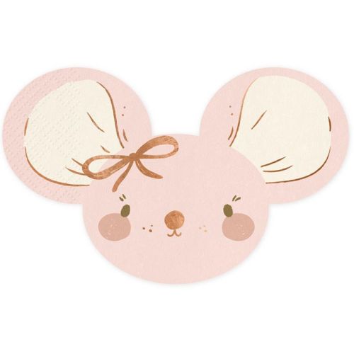Servietten mit rosa Maus (20 Stück)