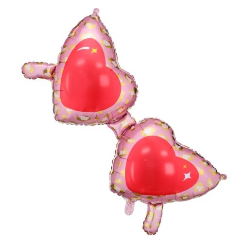 Folienballon Herz Brille rosa
