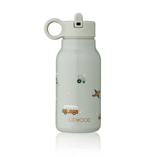 Liewood Thermos/waterfles Falk Vehicles/dove blue (250ml)