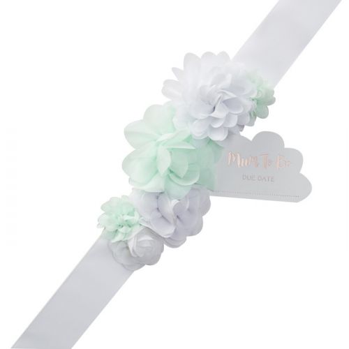 Hello World Mother to be Floral Ribbon mint-weiß Ginger Ray