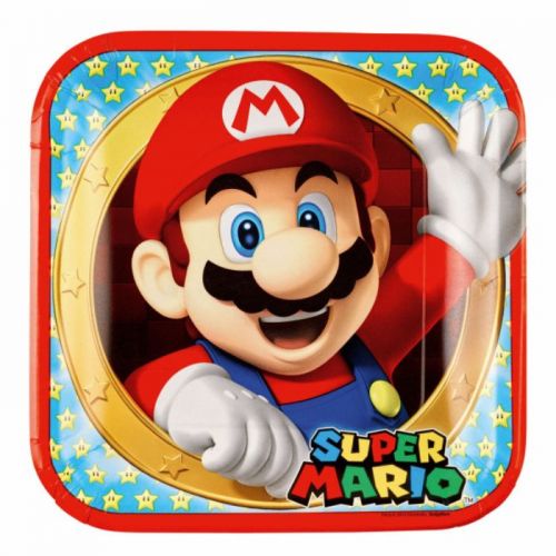 Teller Super Mario groß (8 Stk.)