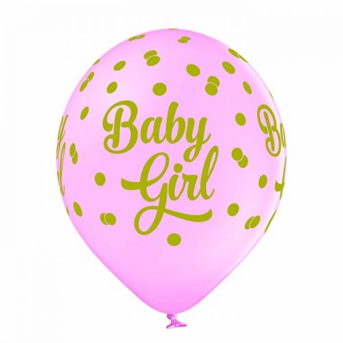 Luftballons Baby Girl dots (6 Stk.)