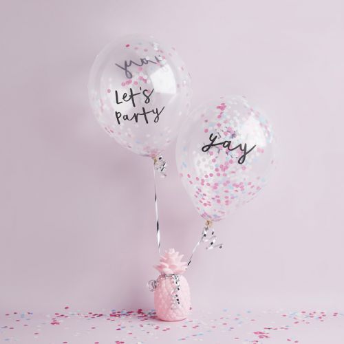 Konfetti Luftballons Pastell Let's Party&Yay (5pcs) Hootyballoo