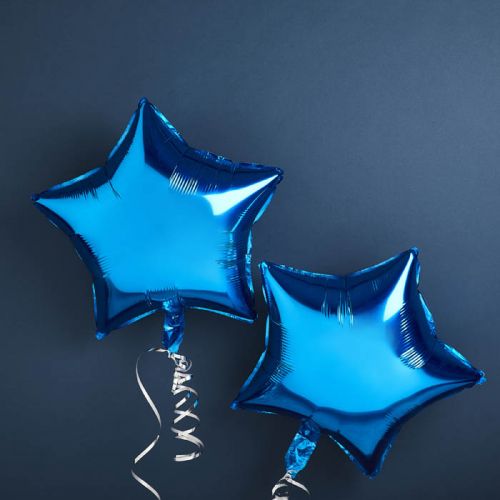 Folienballons Star Blau (2Stk) Hootyballoo