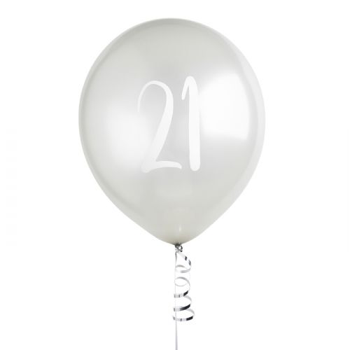 Ballon Zilver 21 (5st) Hootyballoo 