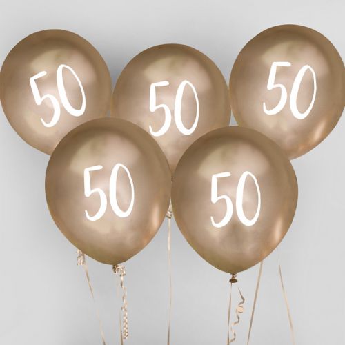 Ballon Gold 50 (5Stk) Hootyballoo