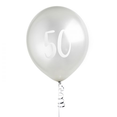 Ballon Zilver 50 (5st) Hootyballoo 