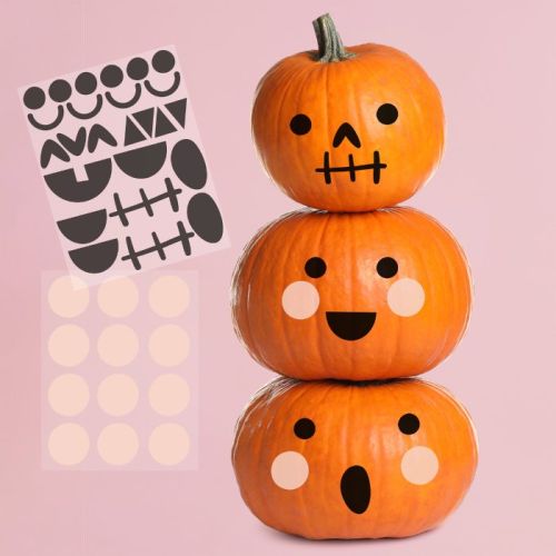Kürbis-Dekorationsaufkleber Happy Halloween Hootyballoo