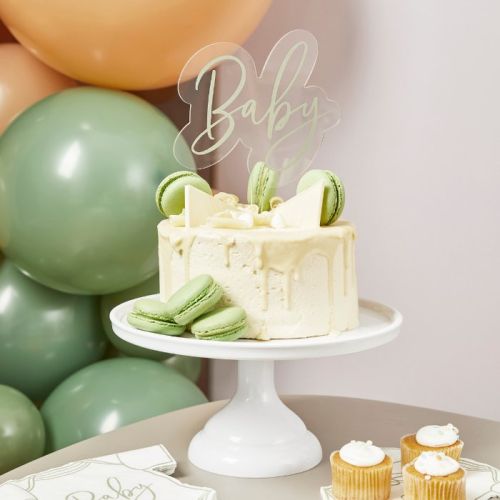 Kuchenaufsatz aus Acryl Sage Baby Shower Hootyballoo