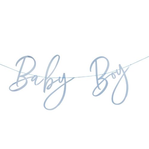 Girlande Baby Boy Blue Babyshower Hootyballoo