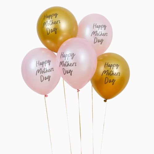 Ballons rosa und gold Happy Mothers Day (5pcs)