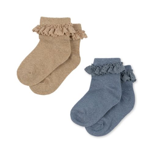 Konges Slojd Socken Lurex sand/blau (2St.)