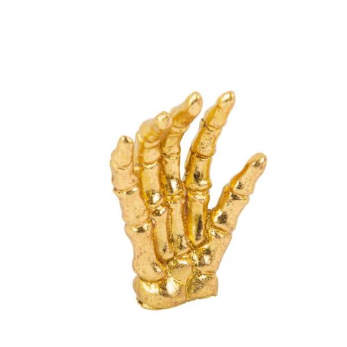 Tischdekoration aus Gold mit Skelett-Hand (st)