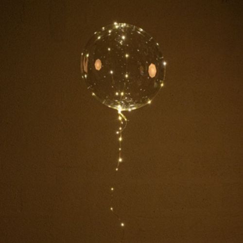 Ballon transparent 45cm mit Led Lichtern (5m)