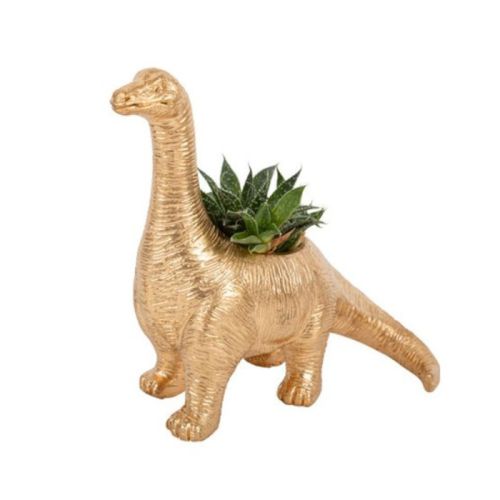 Blumentopf Brachiosaurus gold Dinosaurier Party