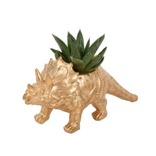 Blumentopf Triceratops gold Dinosaurier Party