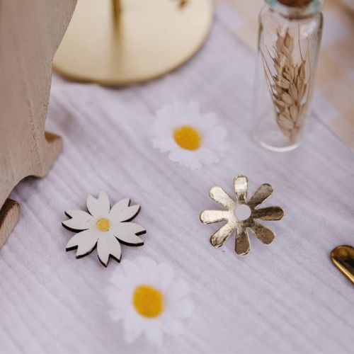 Tischkonfetti-Gänseblümchen aus Holz Spring Daisies (12 Stück)
