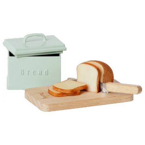 Maileg Miniatur-Brotkasten mit Brett und Besteck