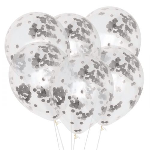Confetti ballonnen zilver (6st) House of Gia