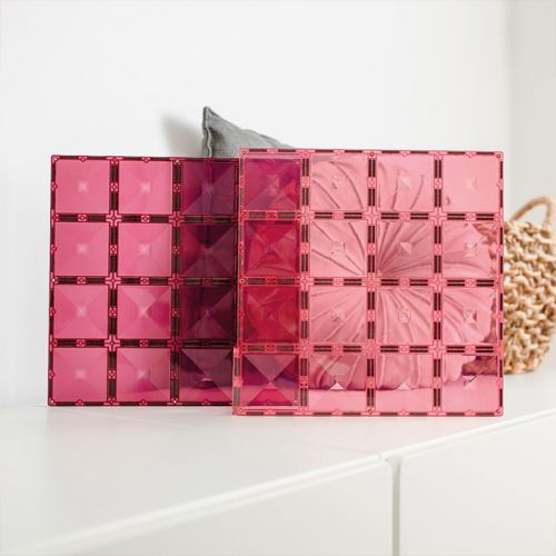 Connetix Tiles Basis-Bauplatten Pink & Berry (2 Stck.)