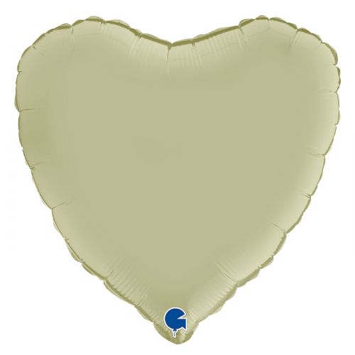 Folieballon Satin hart olijfgroen (45cm)