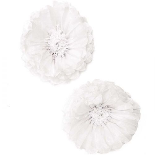 Papierblumen Pompons weiß 40cm (2Stk.)