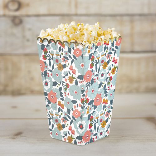 Popcornbecher Vintage Blumen (8 Stück)